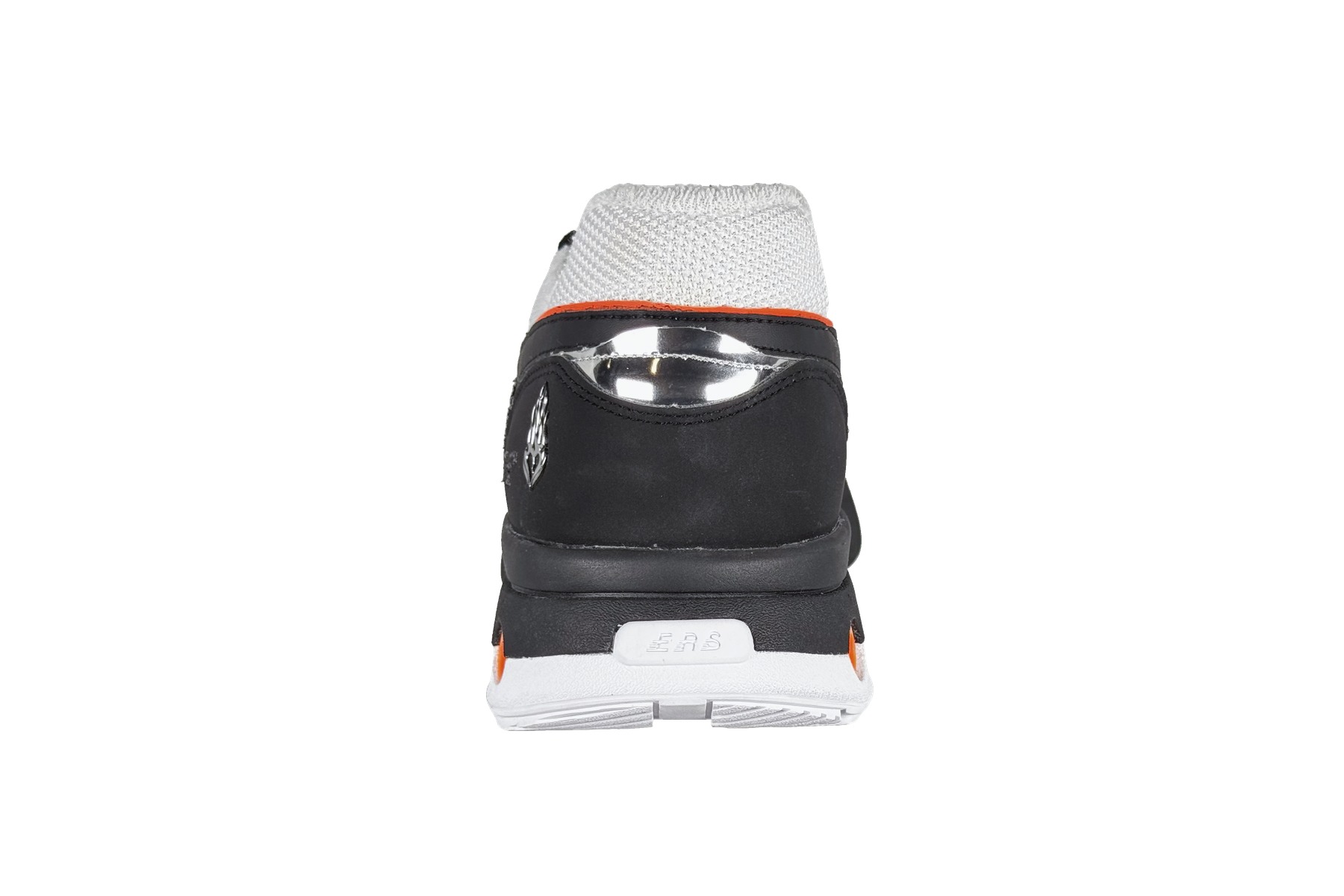 Reebok Anuel Aa Ers World Men'S Sneaker – Black / White / Orange 4 Reebok Anuel AA ERS World Men's Sneaker Black / White / Orange – Rear Heel View