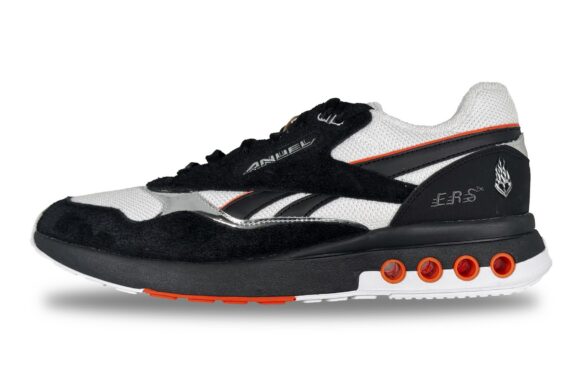 Reebok Anuel AA ERS World Men's Sneaker Black / White / Orange – Left Side View