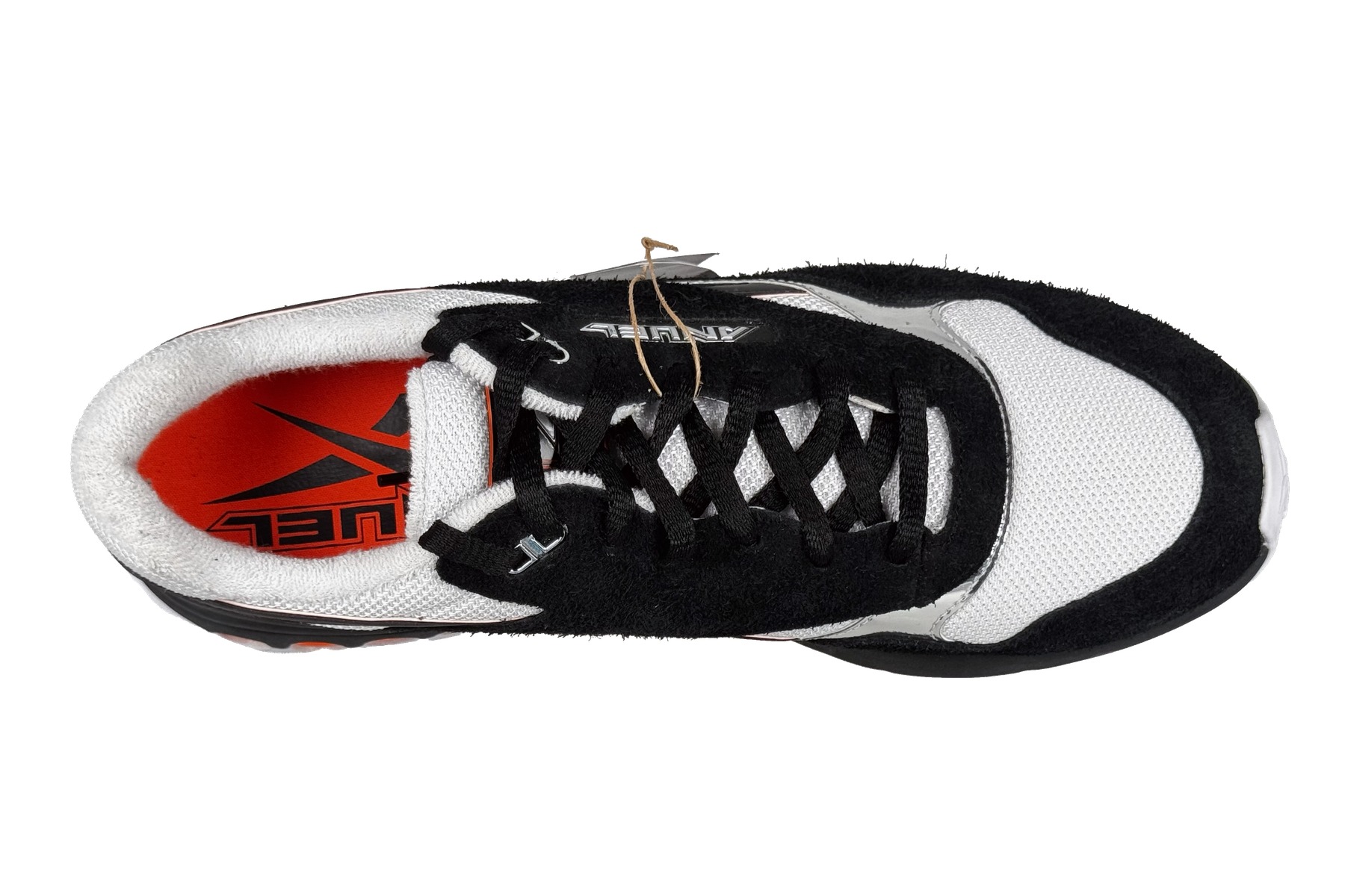 Reebok Anuel Aa Ers World Men'S Sneaker – Black / White / Orange 5 Reebok Anuel AA ERS World Men's Sneaker Black / White / Orange – Top Overhead View