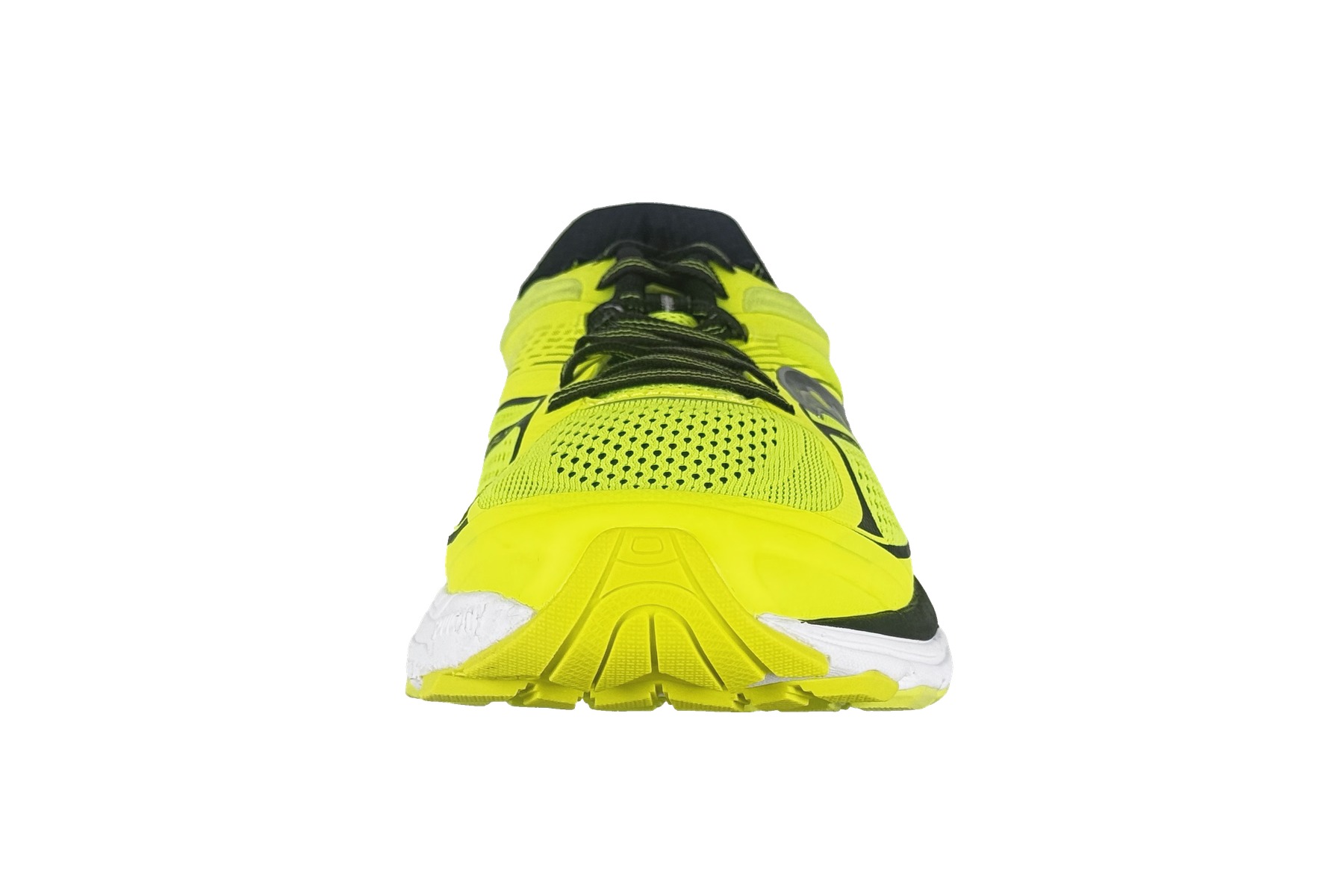 Saucony Guide 10 Men'S Running Sneaker – Citron / Black 3 Saucony Guide 10 Men's Sneaker Citron / Black – Front Toe View