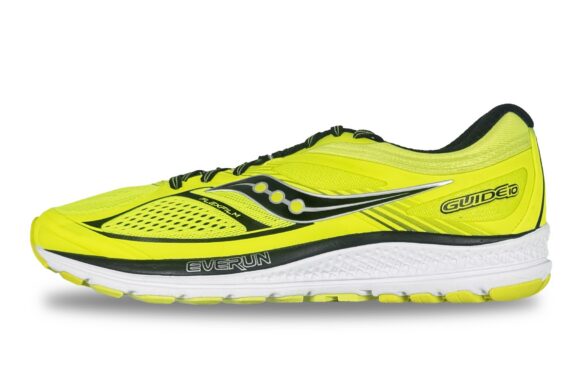 Clearance Warehouse For Brand Name Sneakers 5 Saucony Guide 10 Men's Sneaker Citron / Black – Left Side View