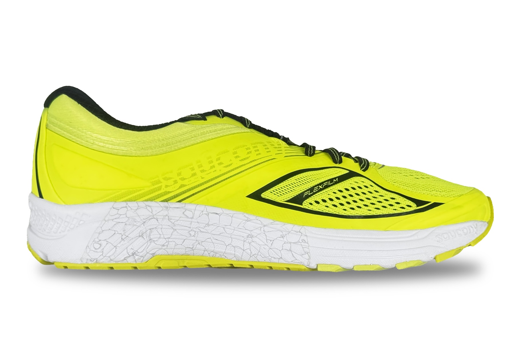 Saucony Guide 10 Men'S Running Sneaker – Citron / Black 2 Saucony Guide 10 Men's Sneaker Citron / Black – Right Side View