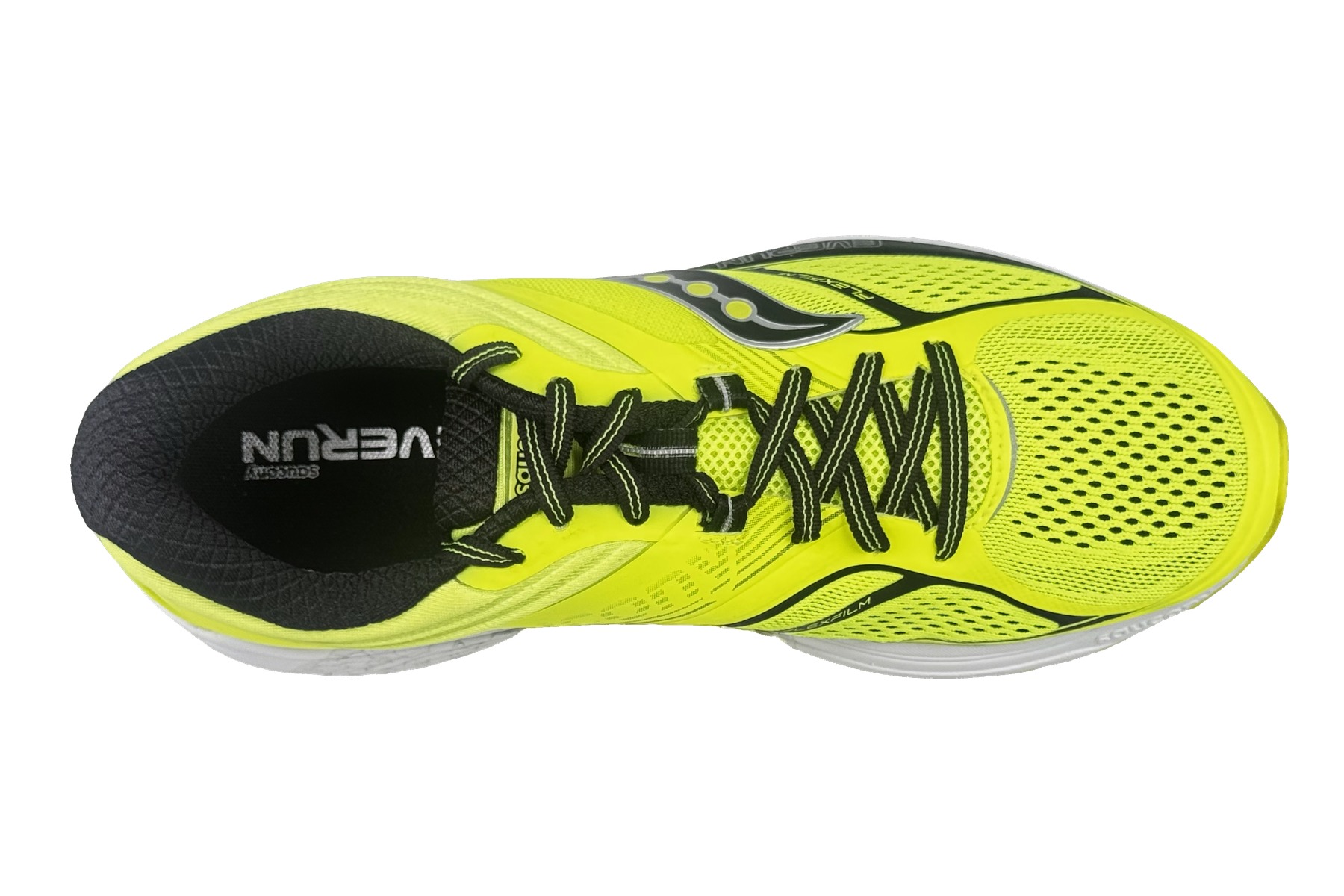 Saucony Guide 10 Men'S Running Sneaker – Citron / Black 5 Saucony Guide 10 Men's Sneaker Citron / Black – Top Overhead View