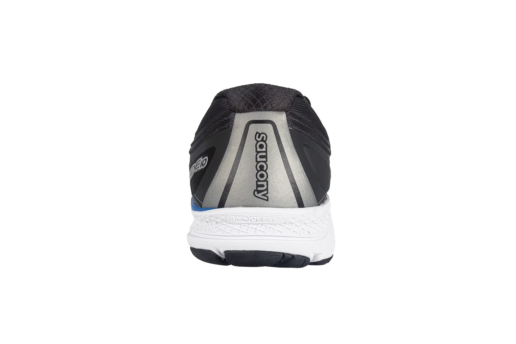 Saucony Guide 10 Men'S Running Sneaker – Grey / Blue / Black 4 Saucony Guide 10 Men's Sneaker Grey / Blue / Black – Rear Heel View