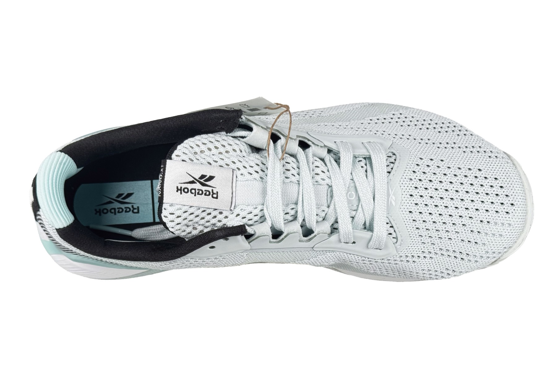 Reebok Nano X1 Women'S Cross-Training Sneaker – White / Mint Green 5 Reebok Nano X1 Women's Sneaker White / Mint Green – Top Overhead View