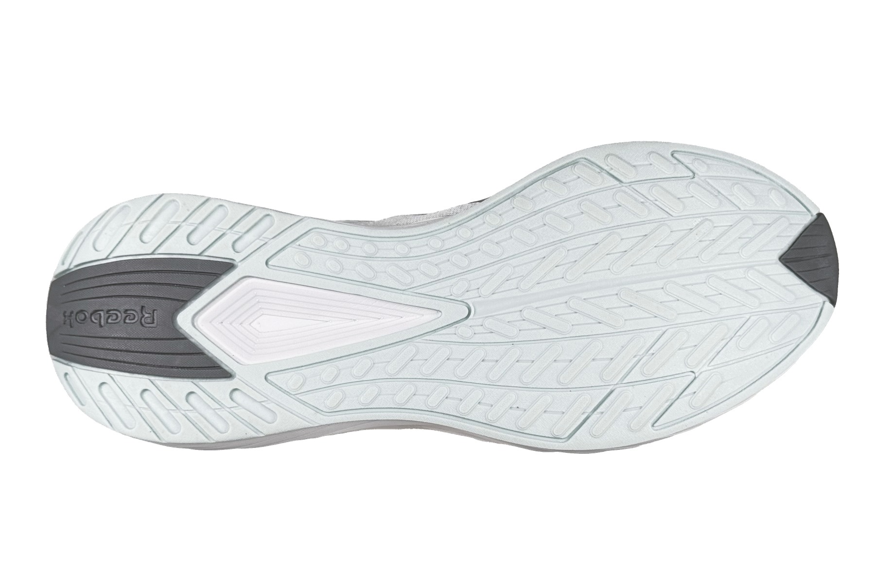 Reebok Verse Women'S Running Sneaker – White / Aqua / Grey 6 Reebok Verse Women's Sneaker White / Aqua / Grey – Bottom Outsole View