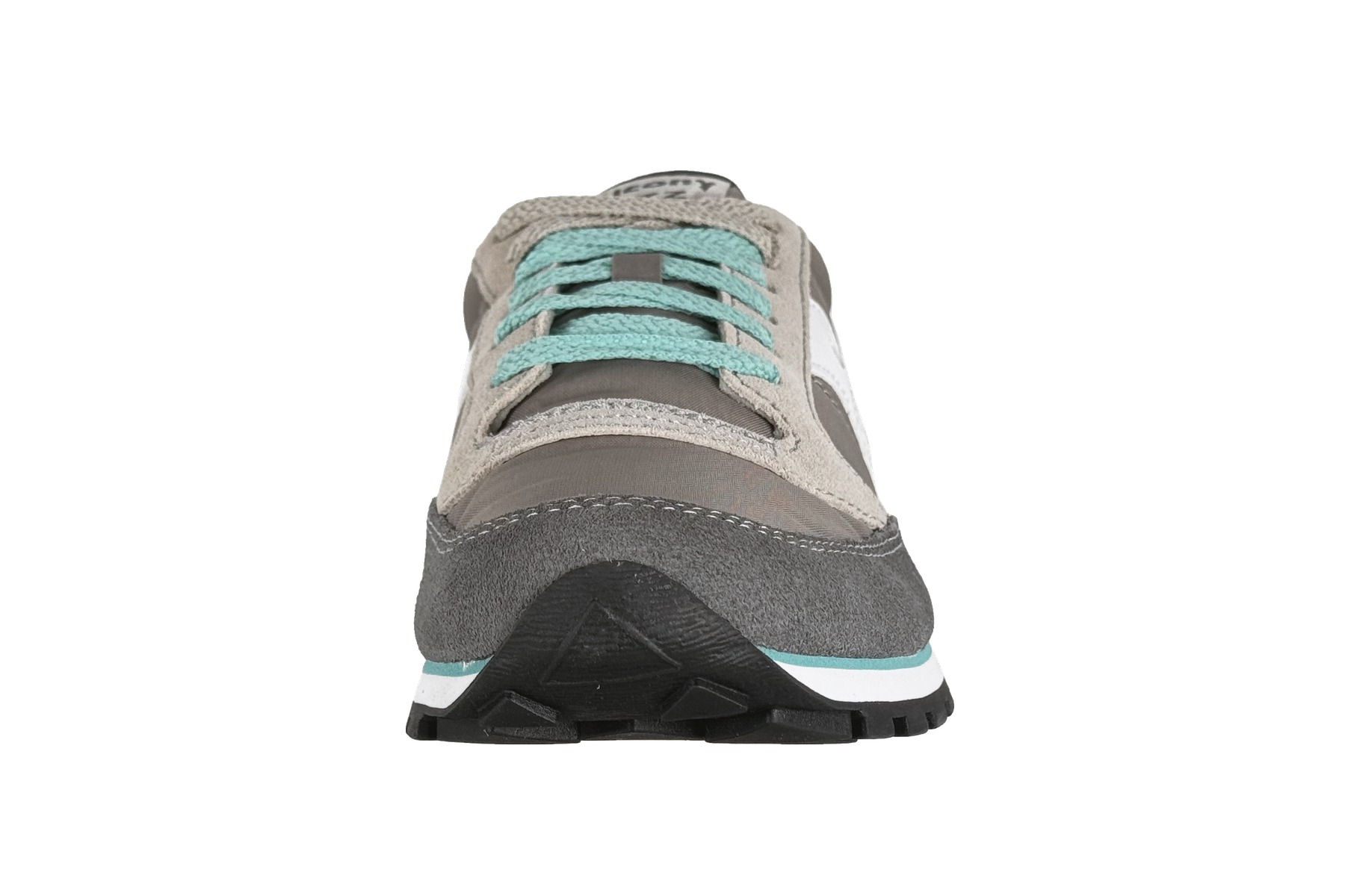 Saucony Jazz Low Pro Women'S Sneaker – Grey / White / Teal 3 Saucony Jazz Low Pro Women's Sneaker Grey / White / Teal – Front Toe View