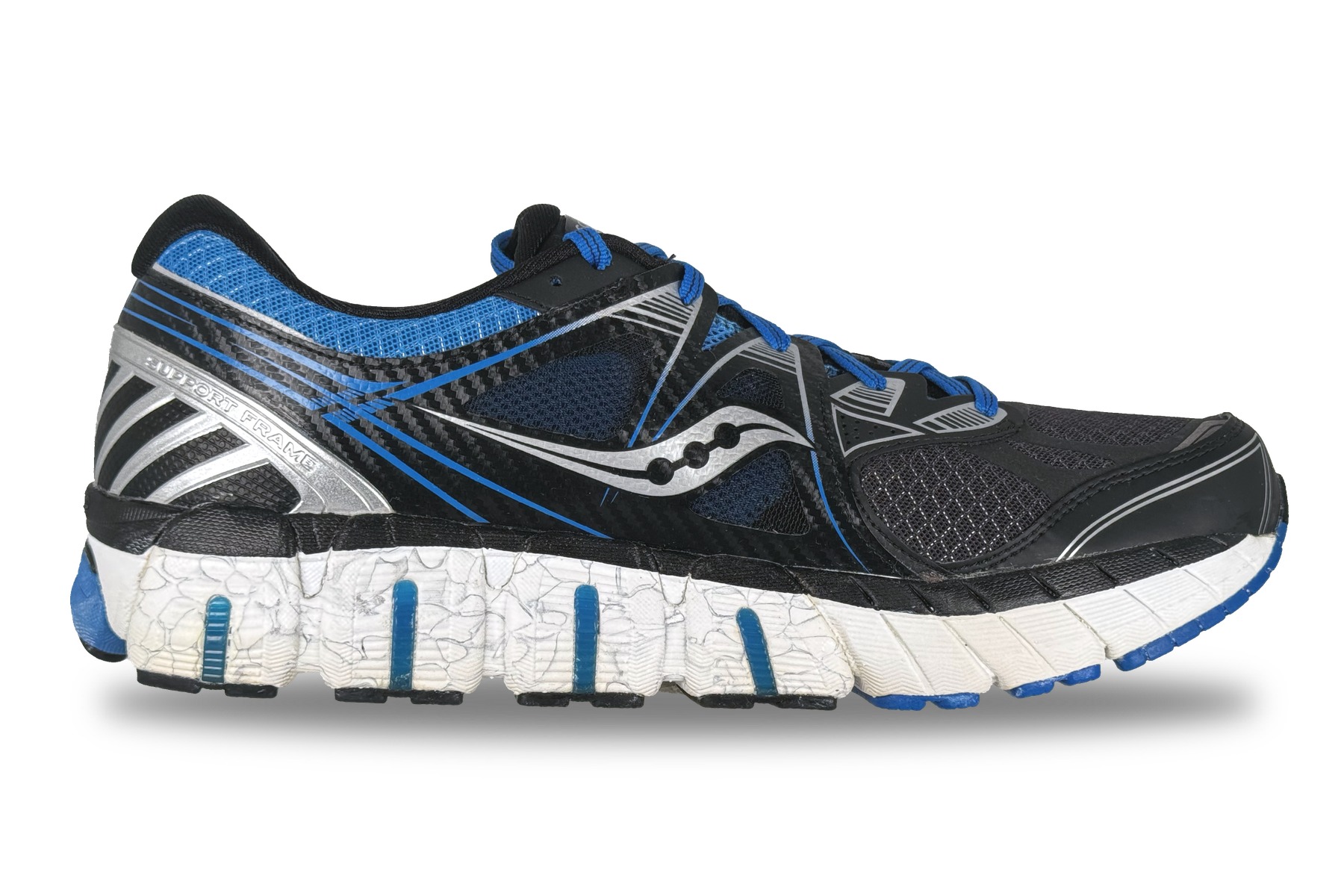 Saucony Redeemer Iso Men'S Running Shoe – Black / Blue / Silver 2 Saucony Redeemer ISO Men's Sneaker Black / Blue / Silver – Right Side View